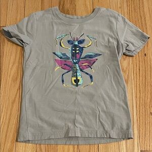 Tea Collection Gray Tee with Colorful Bug Graphic